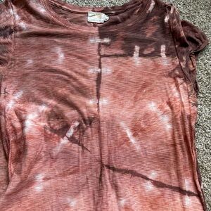 Nation Ltd. Boho Tie Dye Slub Pima Cotton Casual T-Shirt Dress Size Large